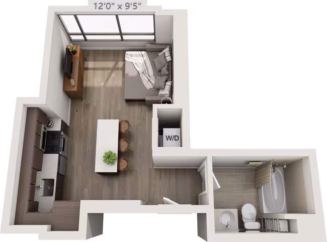 Studio • 1 Bath STU-A floor plan